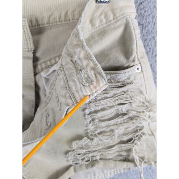 Vtg Levi’s 501 Cutoff Shorts Women's 29 Beige Distressed Grunge Party USA 90s - Picture 3 of 12